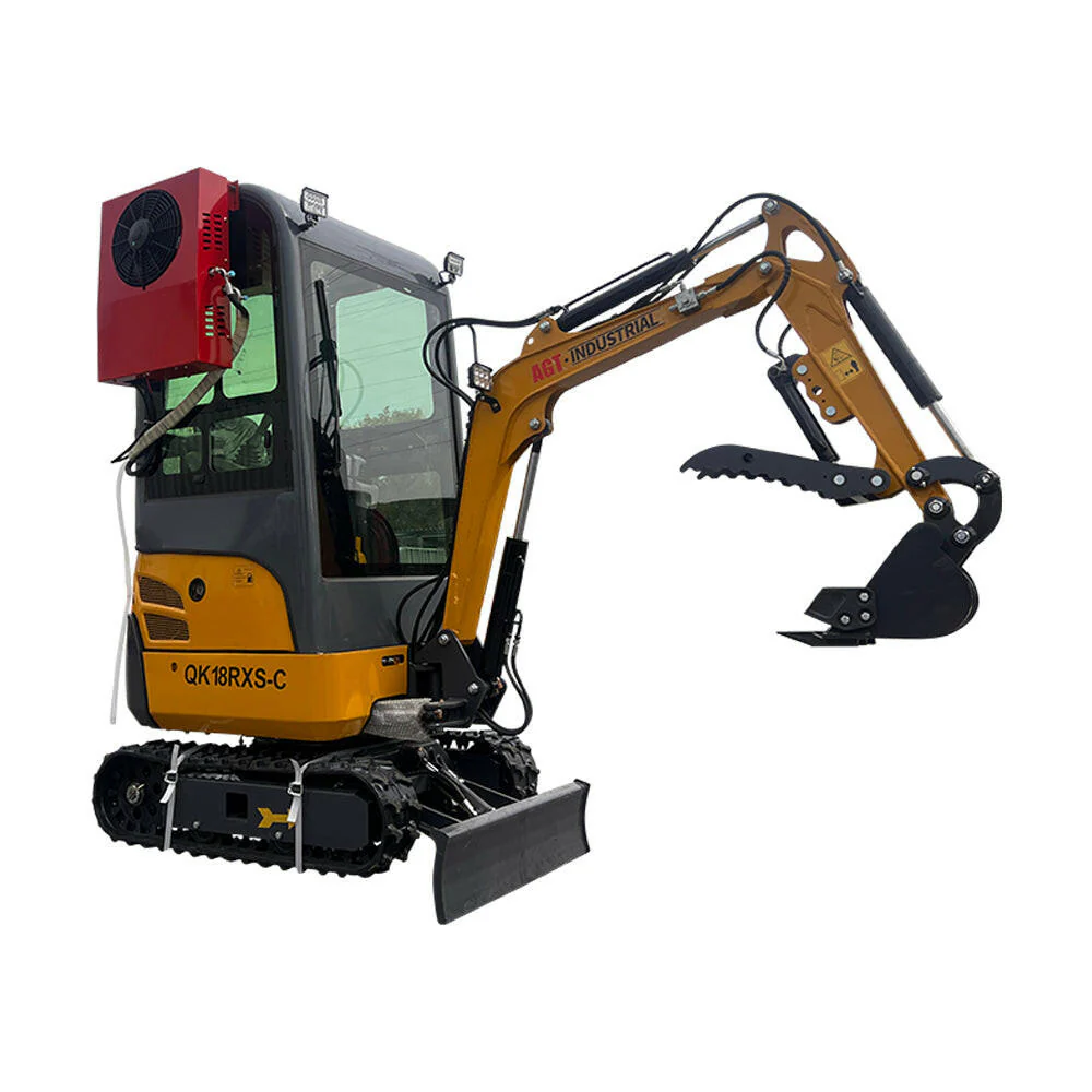 1-ton, Rato Engine Mini Excavator w/Air Conditioning & Enclosed Cab & Side Swing & Hydraulic Thumb | AGT-QK18RXS-C - Image 3