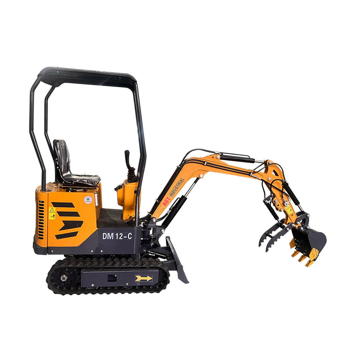 1 Ton, 13.5 HP Gasoline Engine (B&S) Mini Excavator w/ Hydraulic Thumb & Side Swing Boom | AGT-DM12-C - Image 3