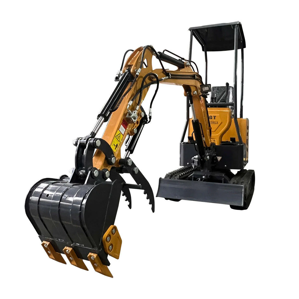 1 Ton, 13.5 HP Gasoline Engine (B&S) Mini Excavator w/ Hydraulic Thumb & Side Swing Boom | AGT-DM12-C - Image 5