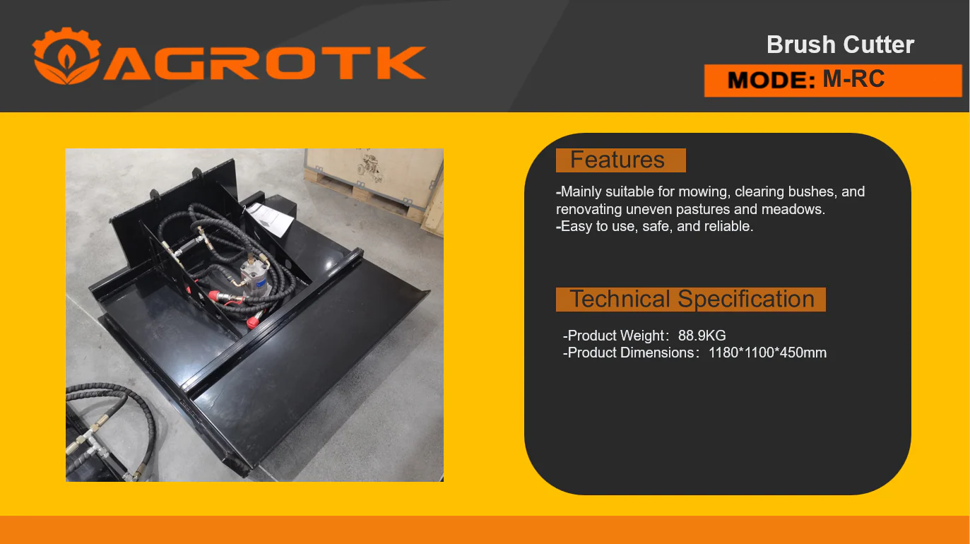Brush Cutter for AGT Industrial Mini Skid Steer | M-RC - Image 2