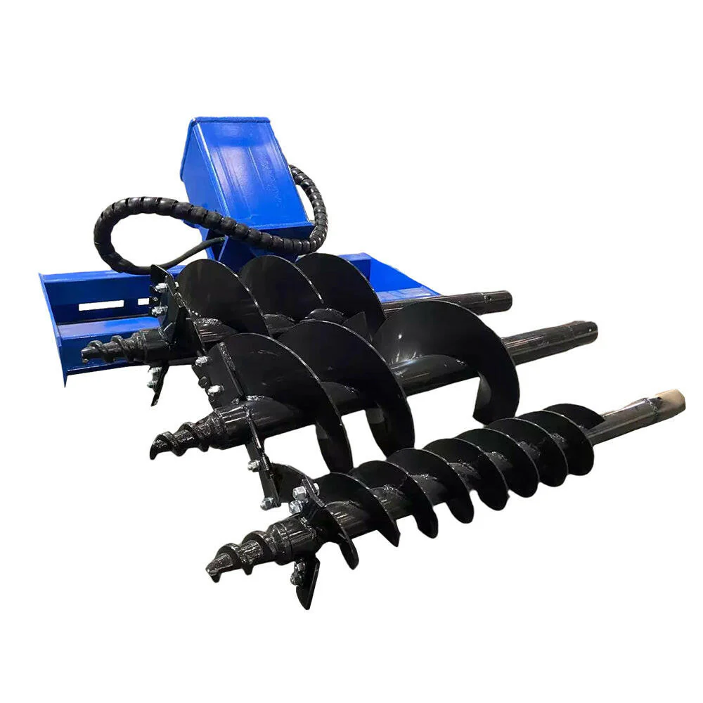 Skid Steer Hydraulic Auger with 3 bits(6", 12", 14" )| AGT-SSECAG-Y-BL - Image 3