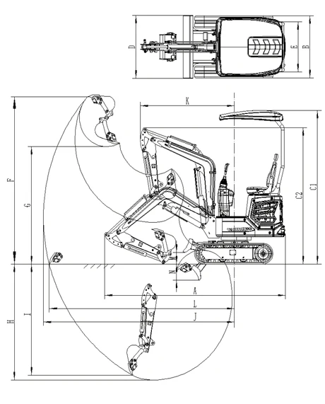 1.4 Ton Mini Excavator, Gasoline Engine (B&S), Gas w/ Upgraded Hydraulic System | AGT-DY14 - Image 8