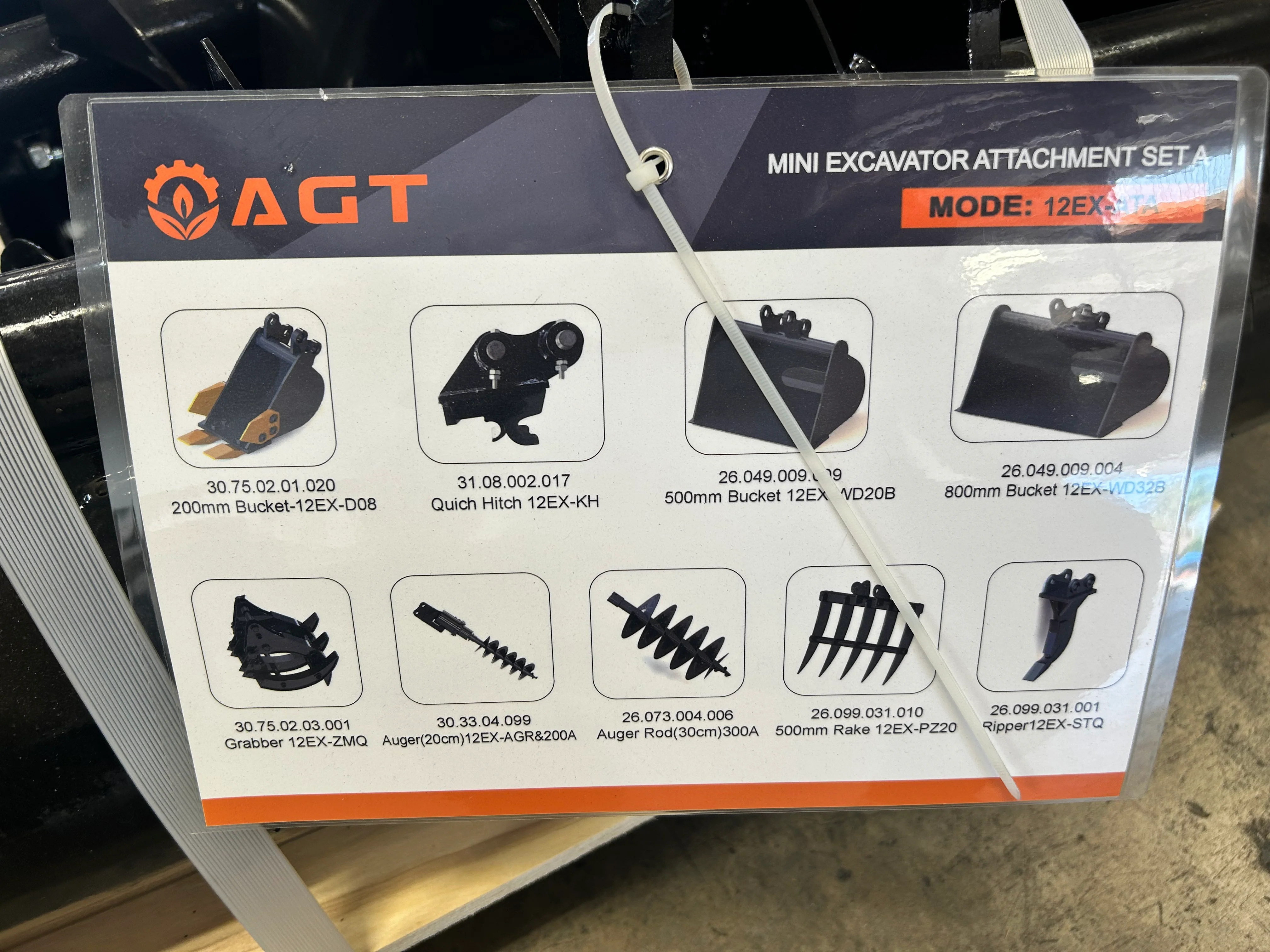 Mini Excavator Attachment Set A | 12EX-ATA - Image 2
